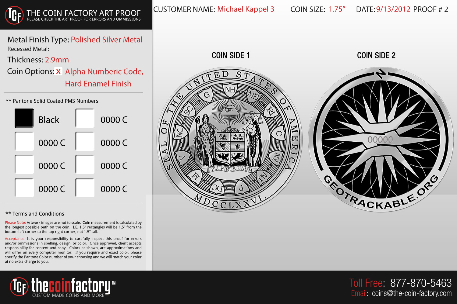 E Pluribus Unum Trackable Geocoin Proof